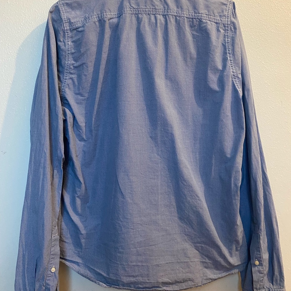 Abercrombie & Fitch checkered light Blue Button-Down Shirt muscle fit size XL - Picture 5 of 7